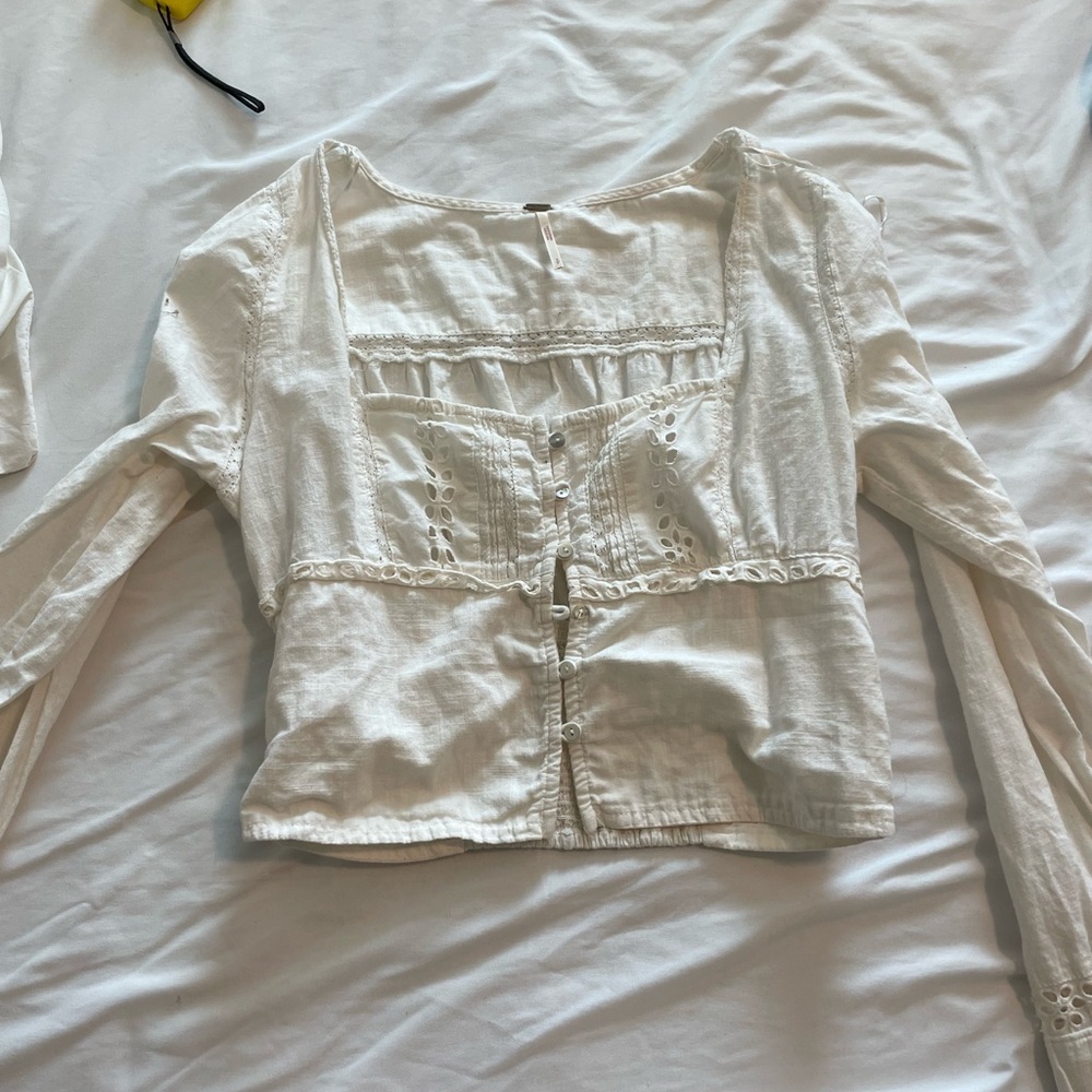 Free people White Button-Up Women's Top